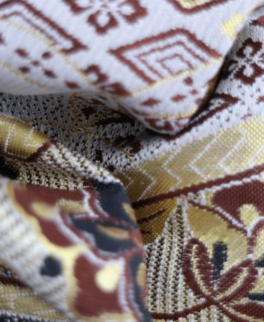 男性用袴単品レンタル(成人式・結婚式・卒業式)白・茶黒金の和柄[身長170cm対応]No.271